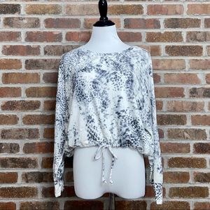 Express Long Sleeve Animal Print Blouse-S/P